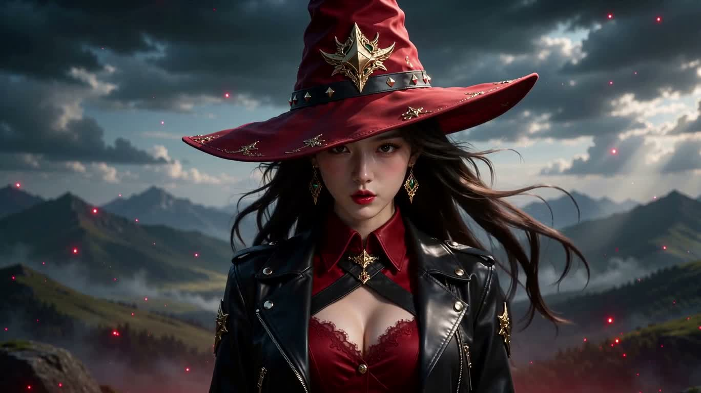 红黑魔法少女的光影肖像