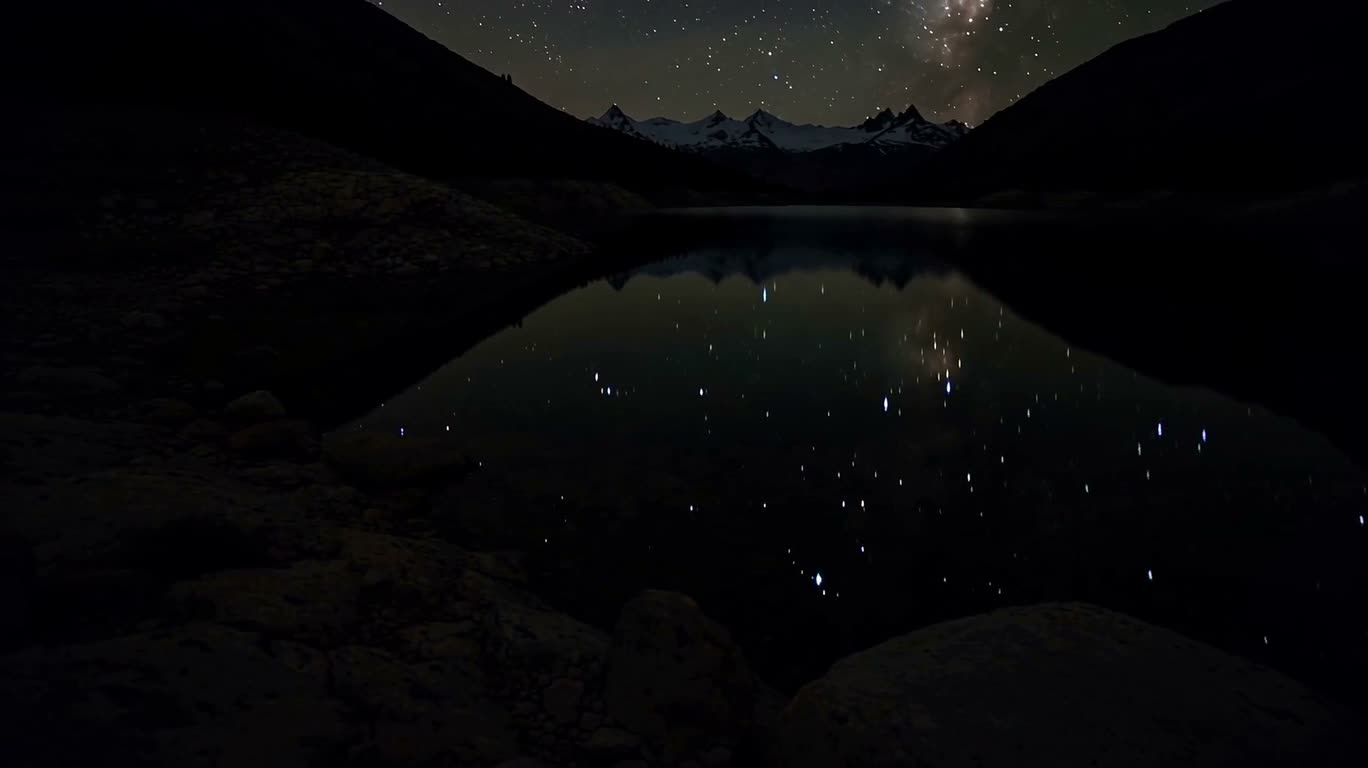 Lac étoilé dans la nuit — AI video creation