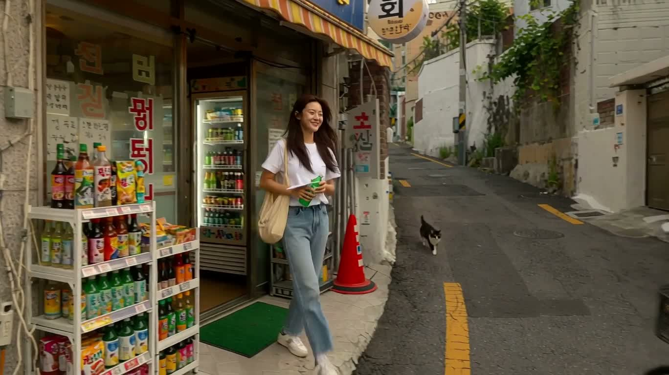 Avions en papier et fille d'arcade dans une vieille ruelle de Séoul