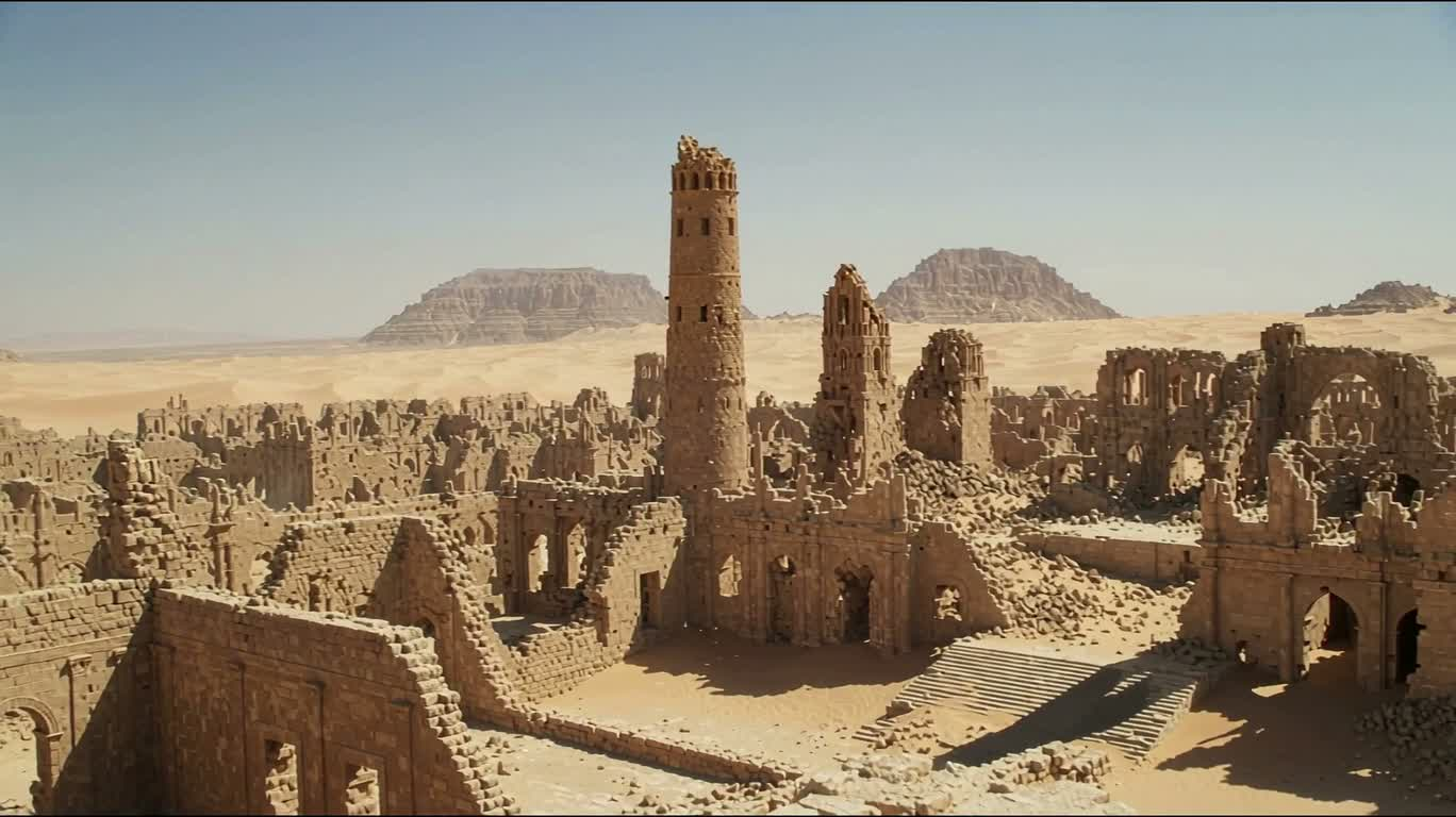 Затерянный древний город в песчаной буре