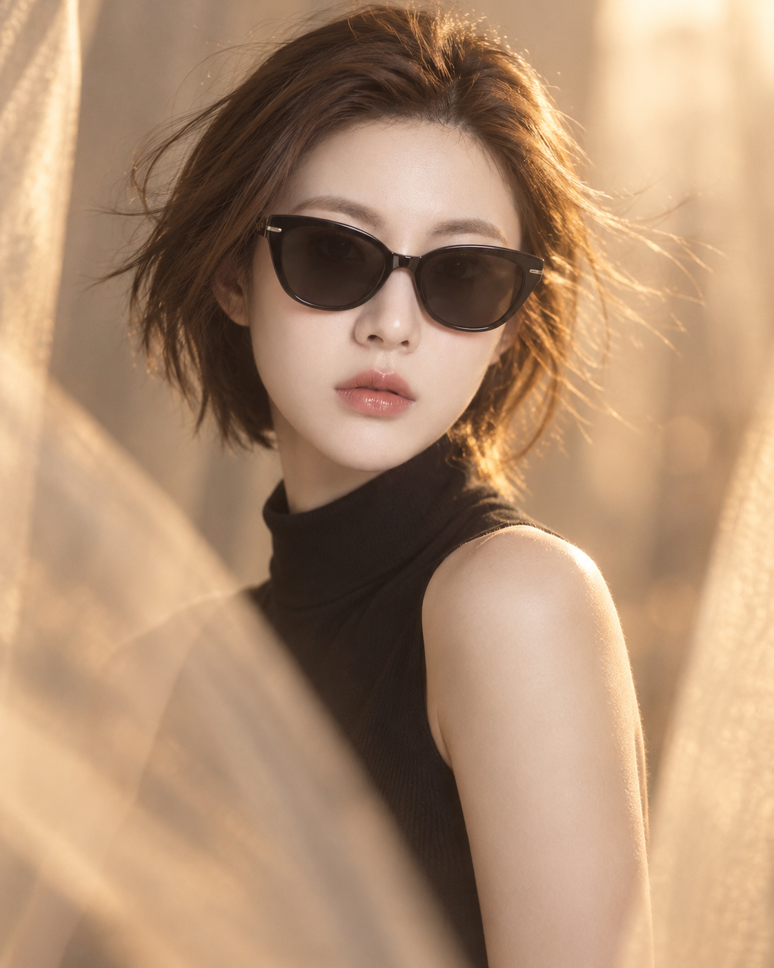 황혼 골든 패션 잡지 포트레이트