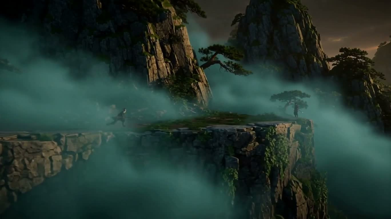 Duel of the Twin Heroes Above the Misty Cliff