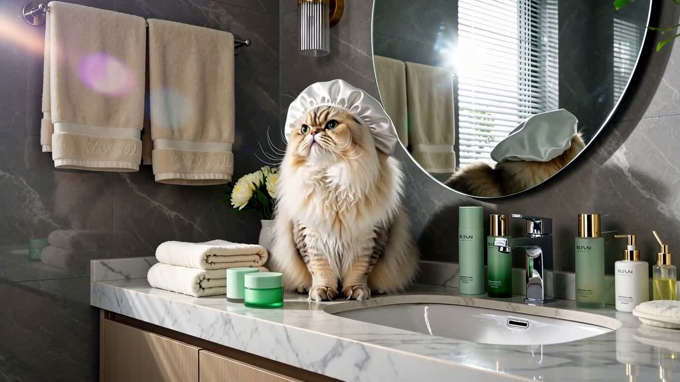 波斯猫的奢华护肤仪式
