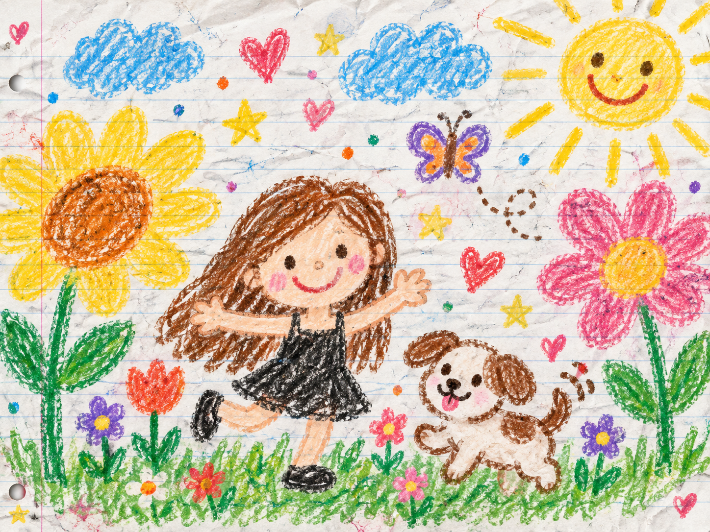 子供向け楽しいワークブック 子供のクレヨン画