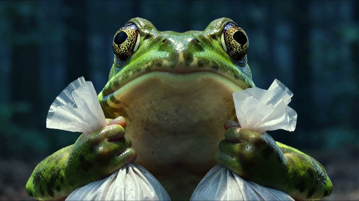 青蛙跃出画面 — AI video creation