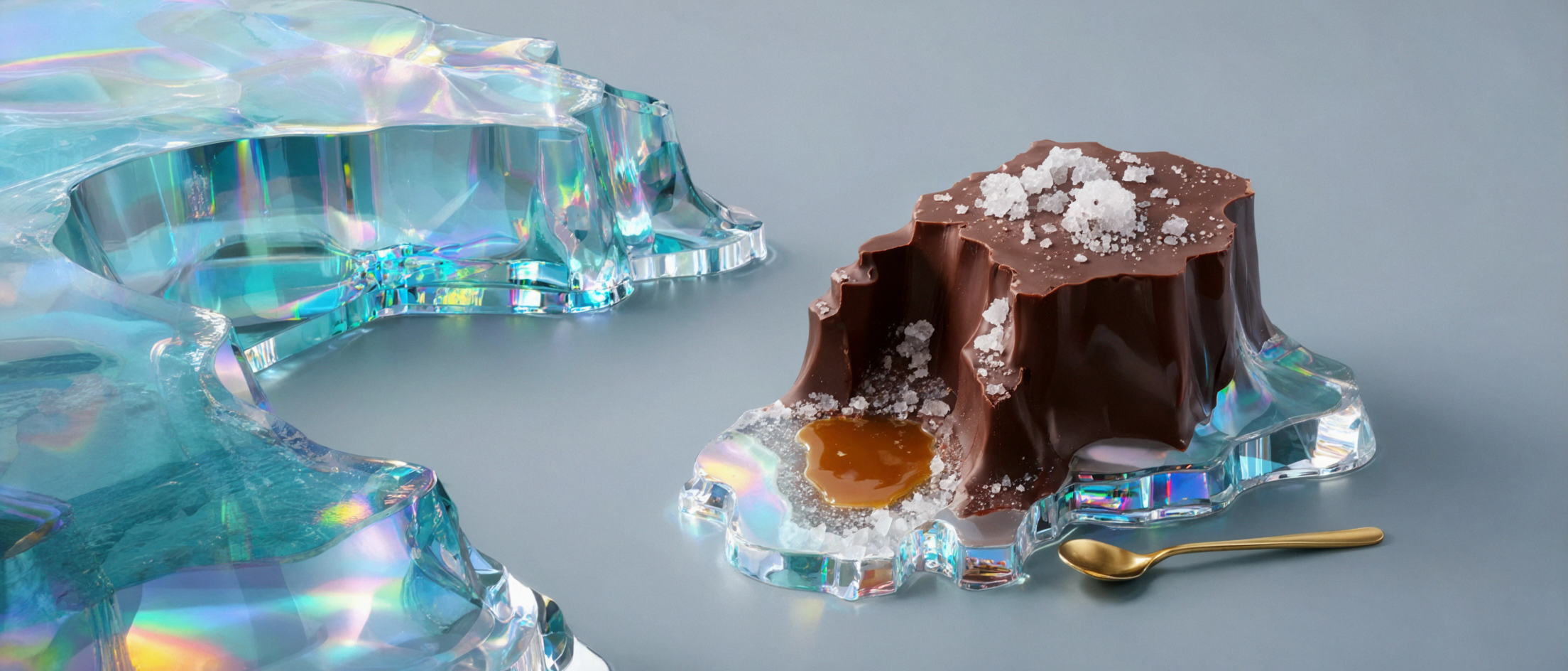 Chocolat au sel de mer · Verre holographique — AI image creation