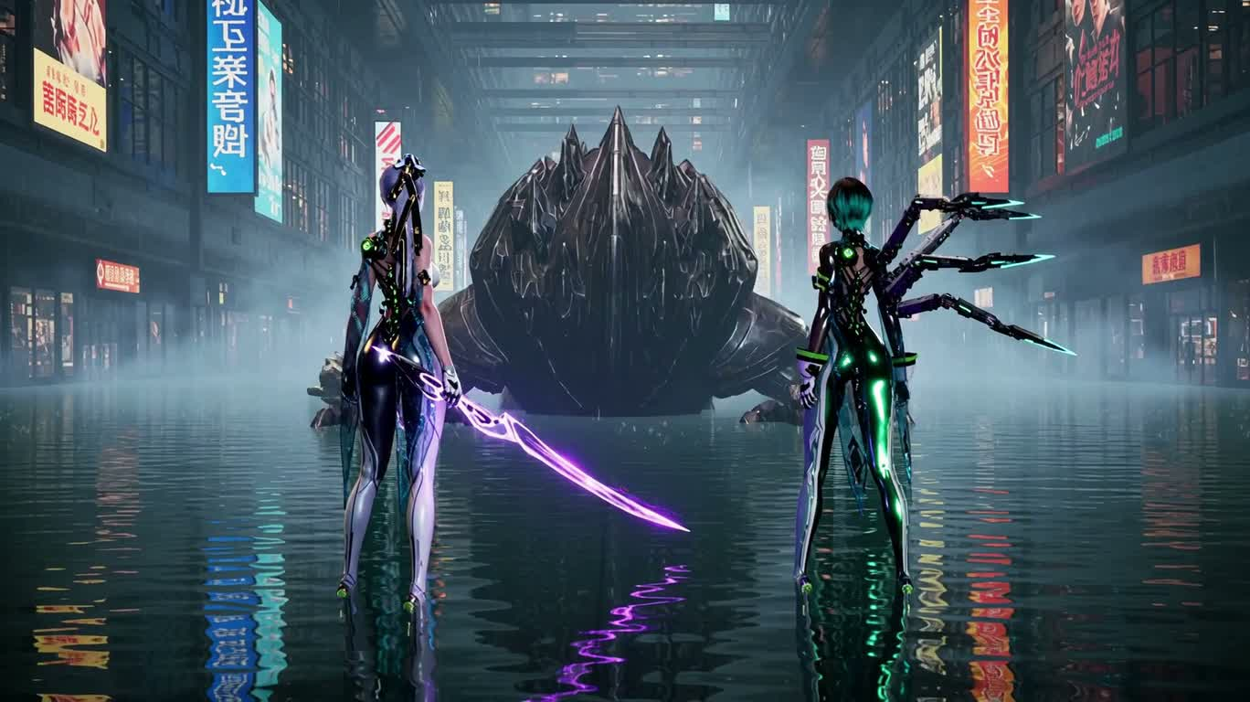 霓虹水城双姝联手迎战巨型守卫