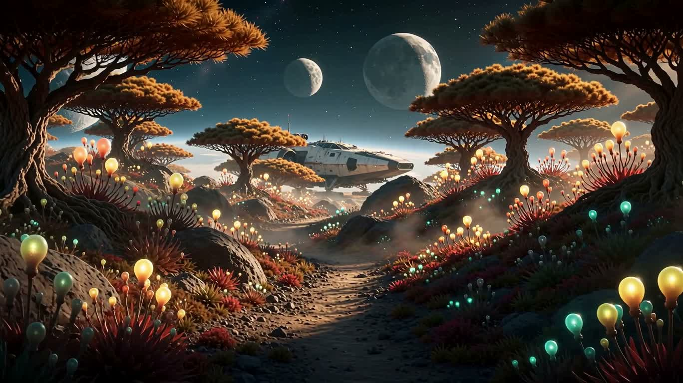 异星幽林飞船 — AI video creation