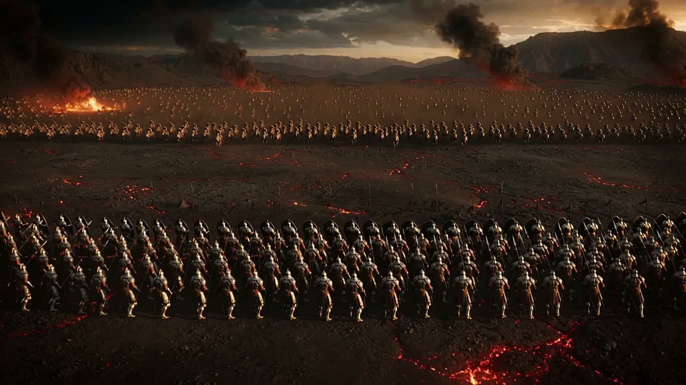 Beast Rider Charging Across the Volcanic Wasteland