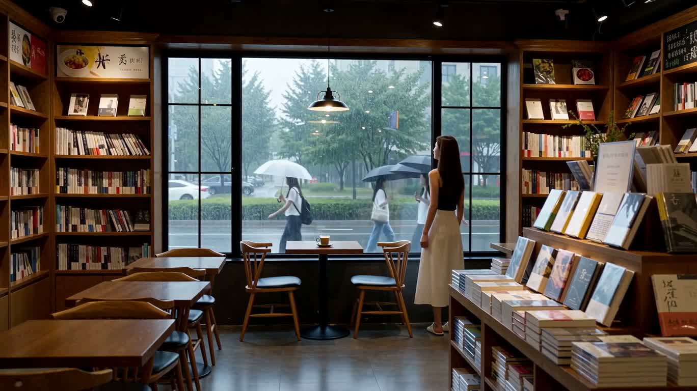A Cup of Coffee at the Rainy Day Bookstore