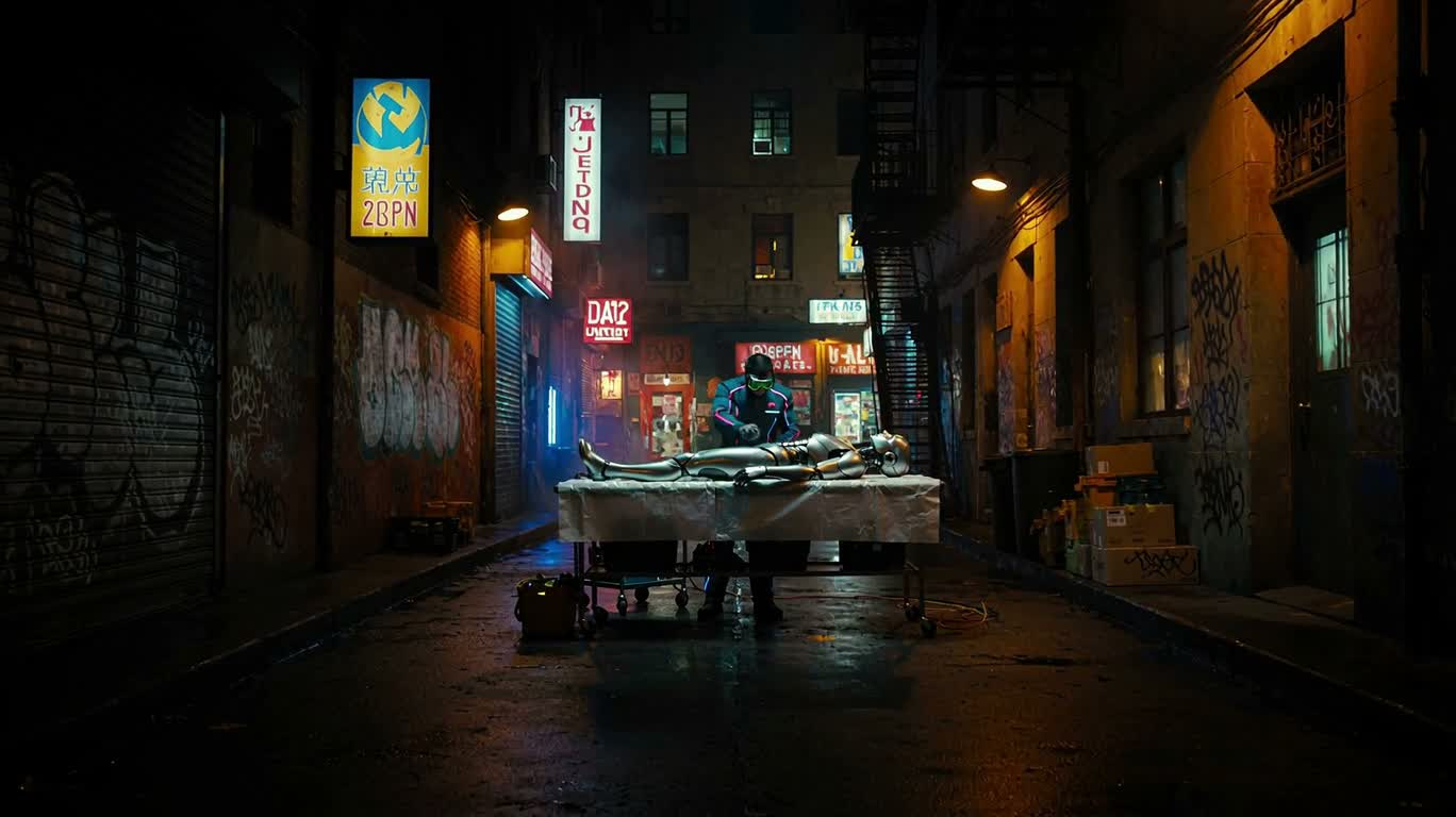 Mechanical Repair in a Neon Alley