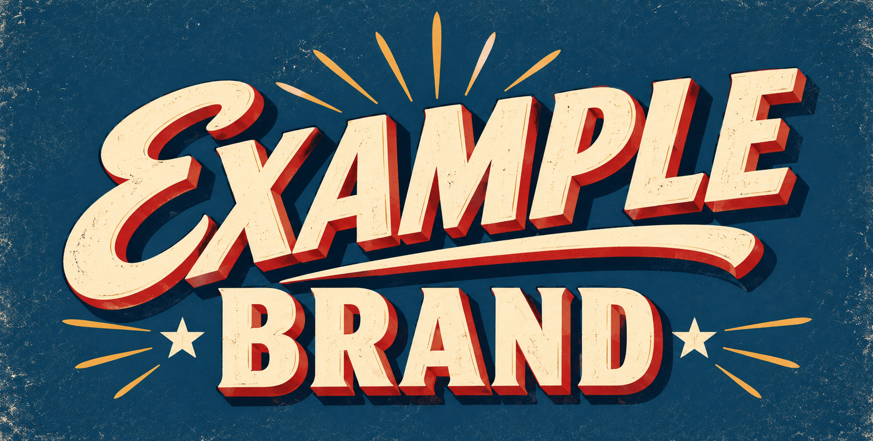 American Retro Brand Art Typography Design — AI image creation