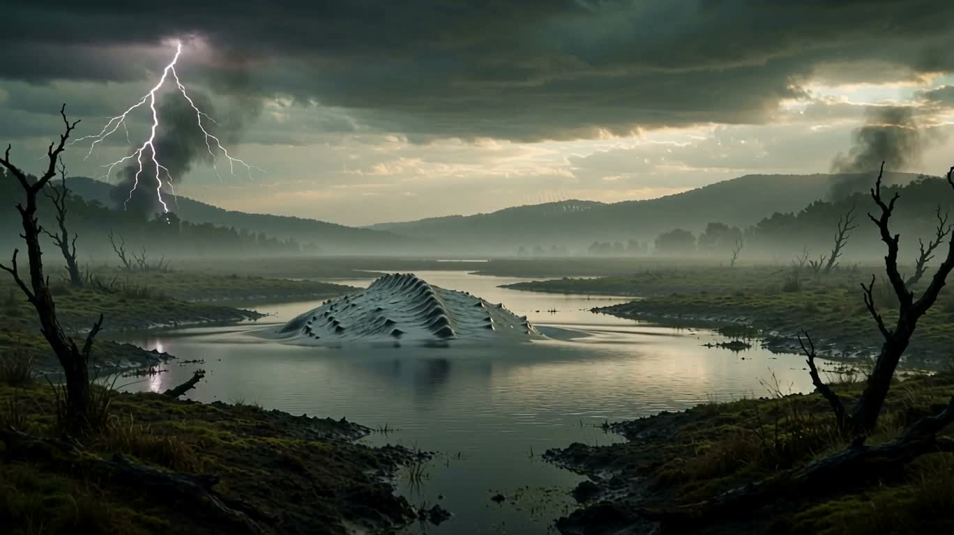 Étrange terre désolée des hippopotames