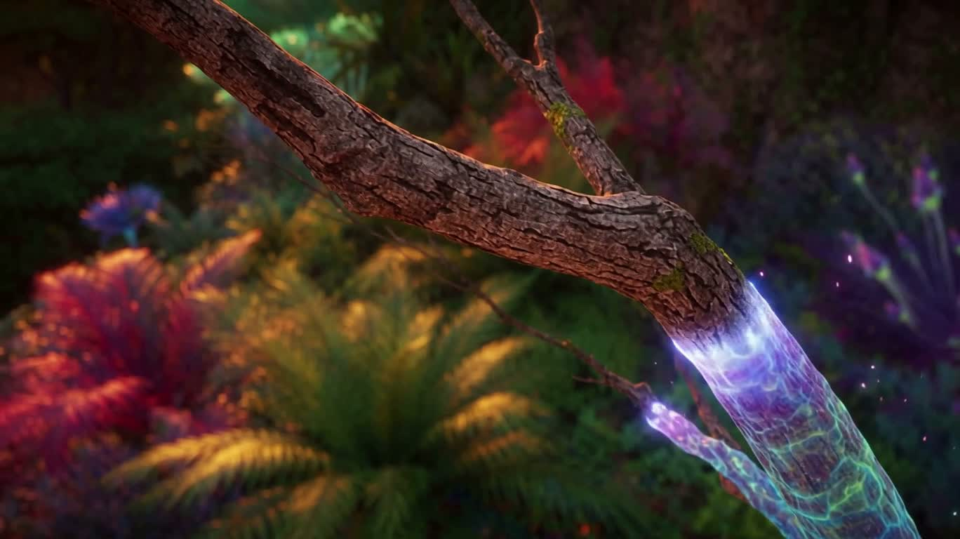 Bioluminescent Mushrooms in an Alien Forest