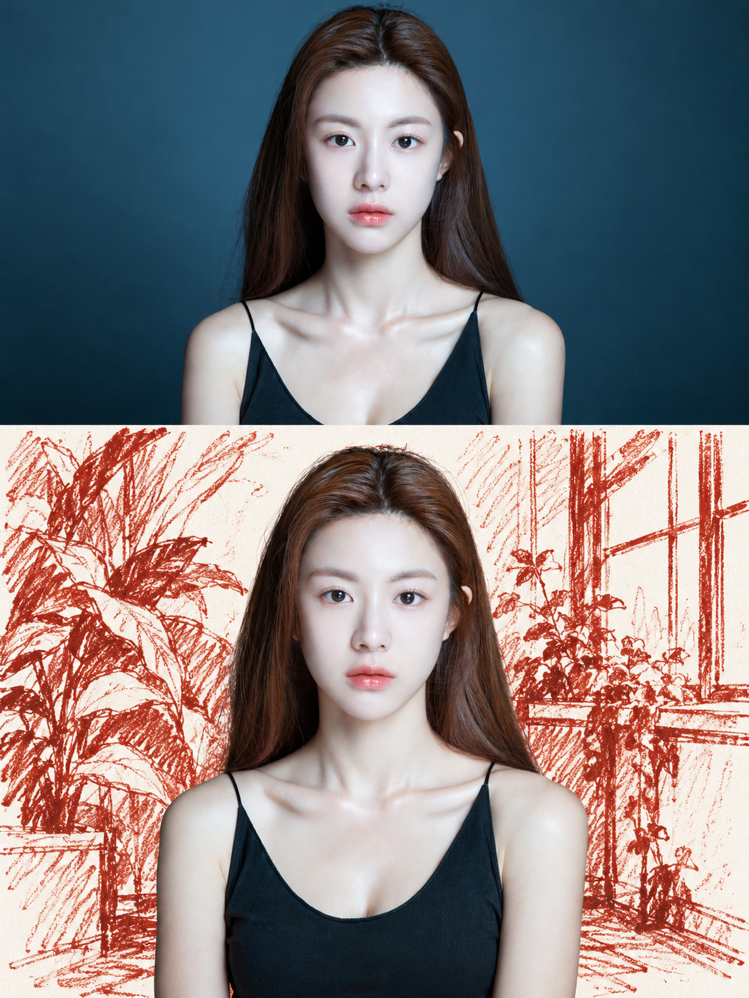 Áp phích dọc đối chiếu môi trường và đường đỏ — AI image creation