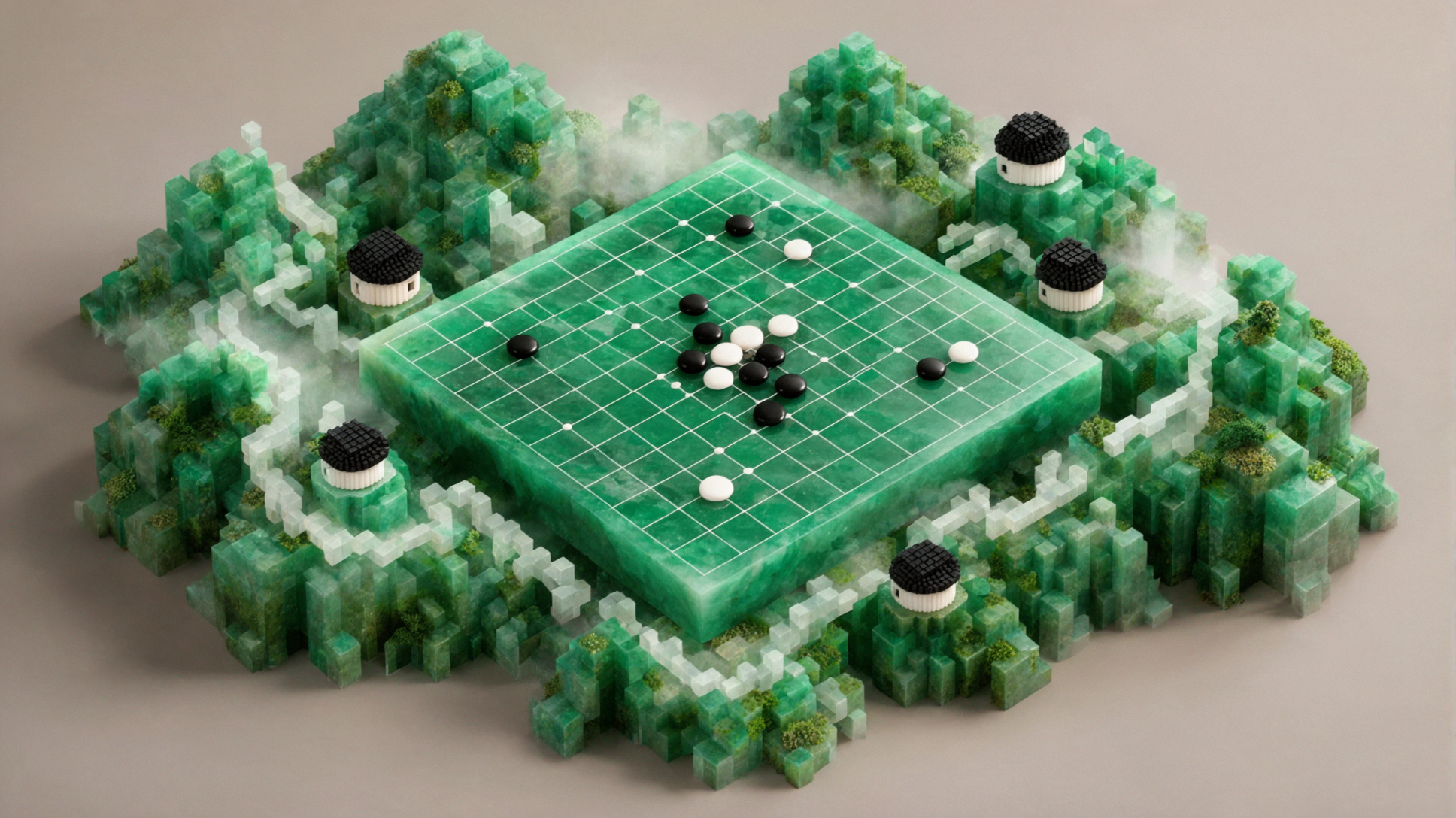 Emerald Go · Voxel Miniature — AI image creation