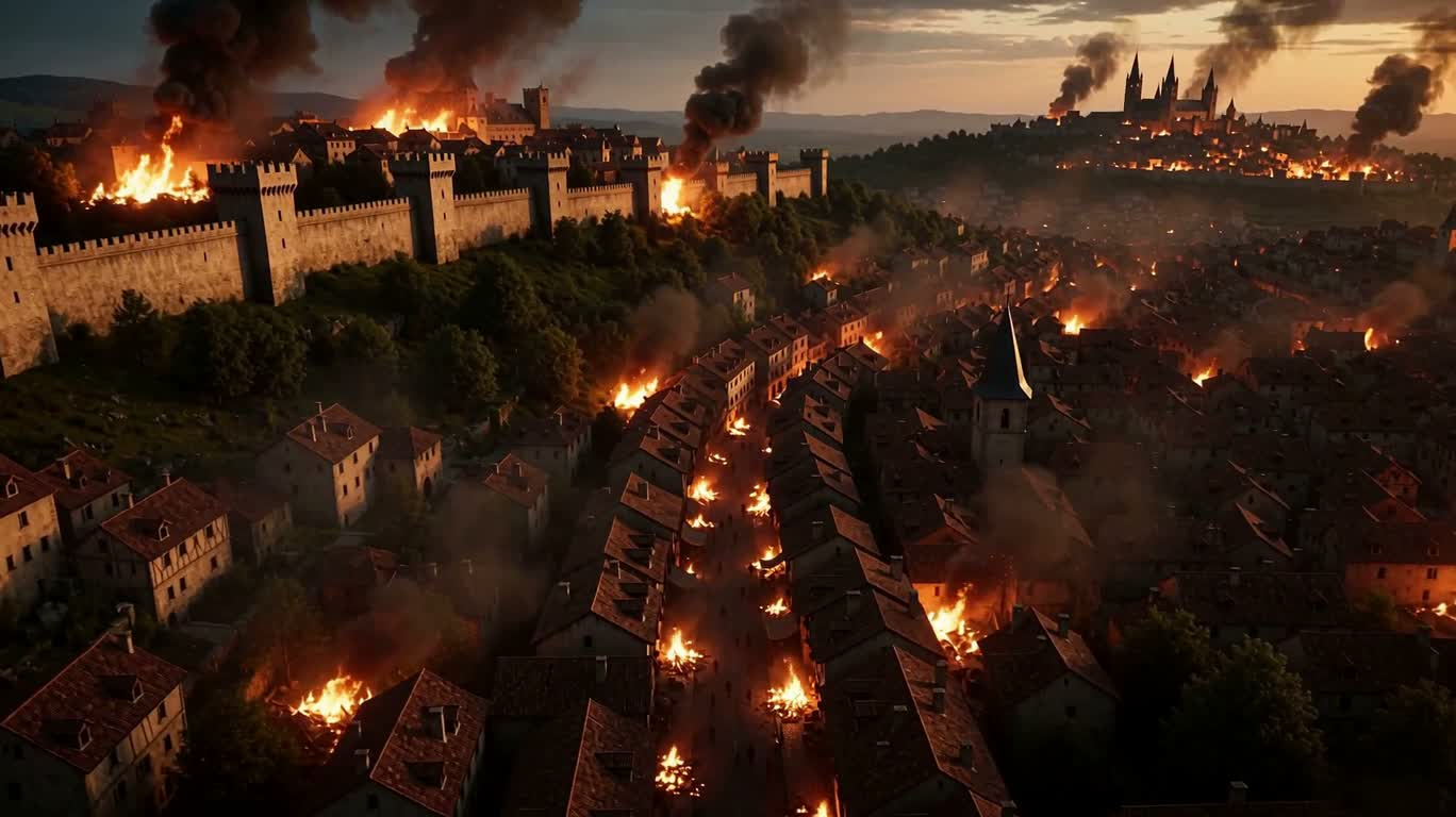 Burning Medieval City-State