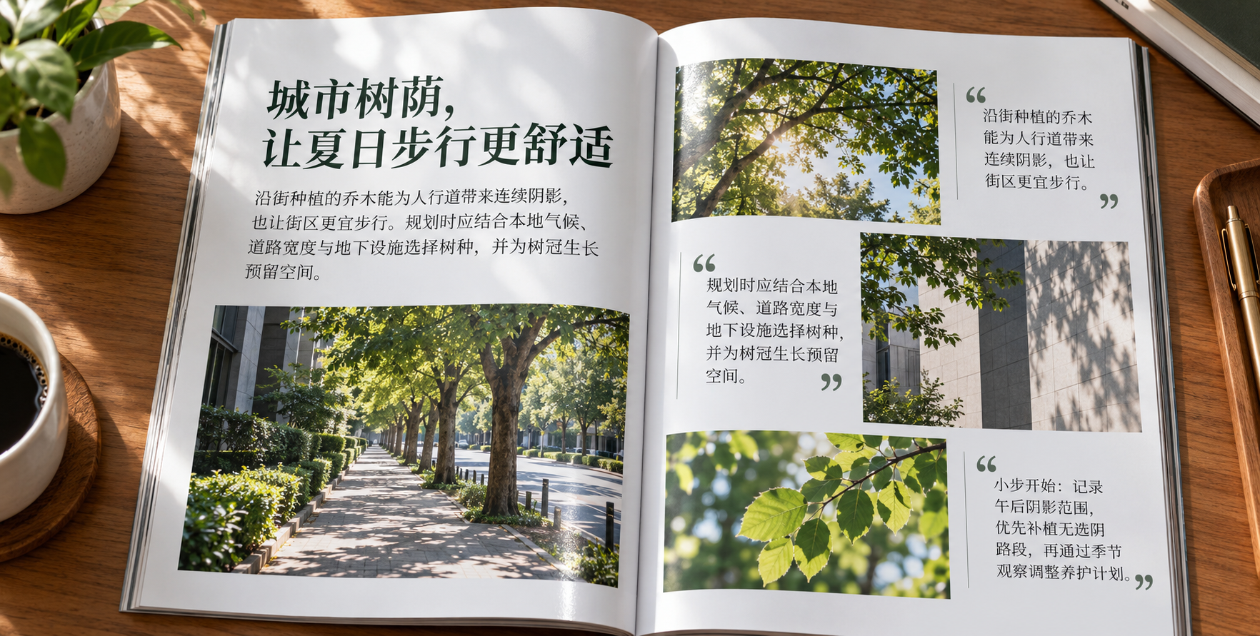桌上杂志页·中文文章排版模板