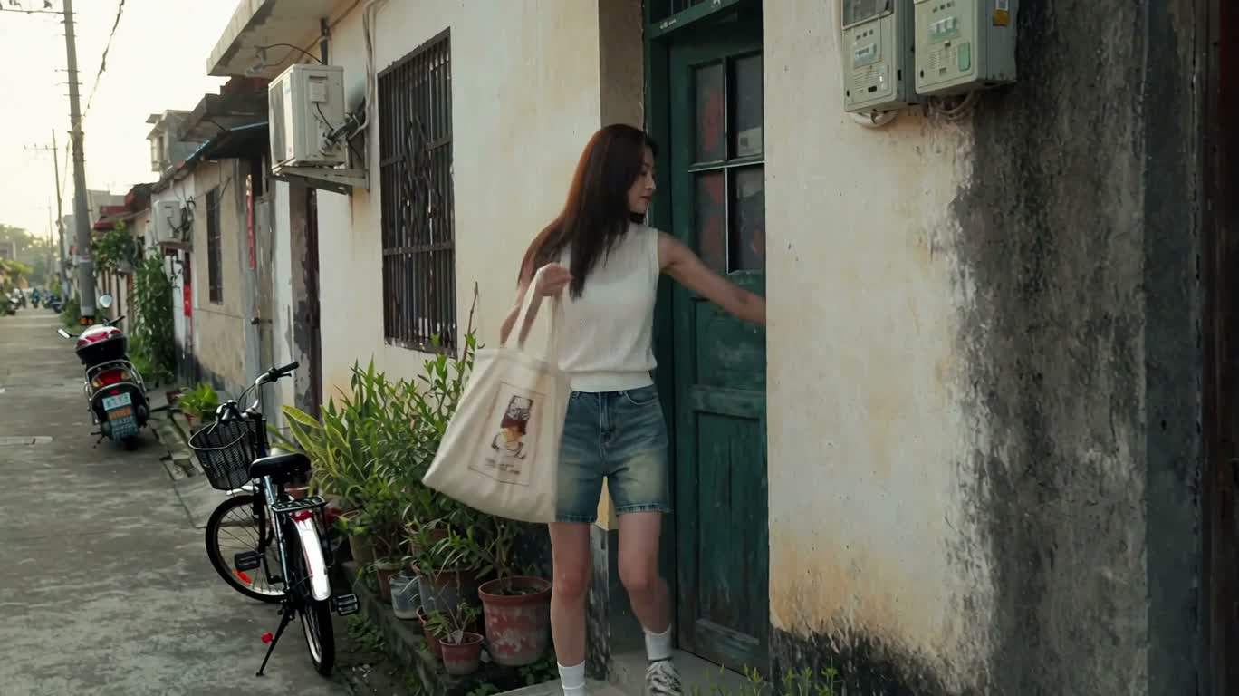 Little Flower and a Glance Back in a Summer Alley