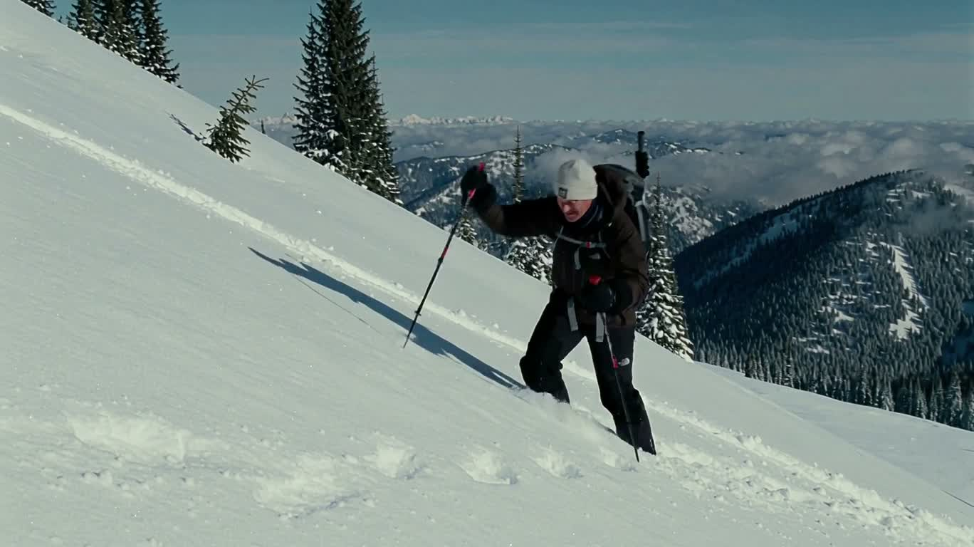 Walking Alone on a Snowy Slope — AI video creation