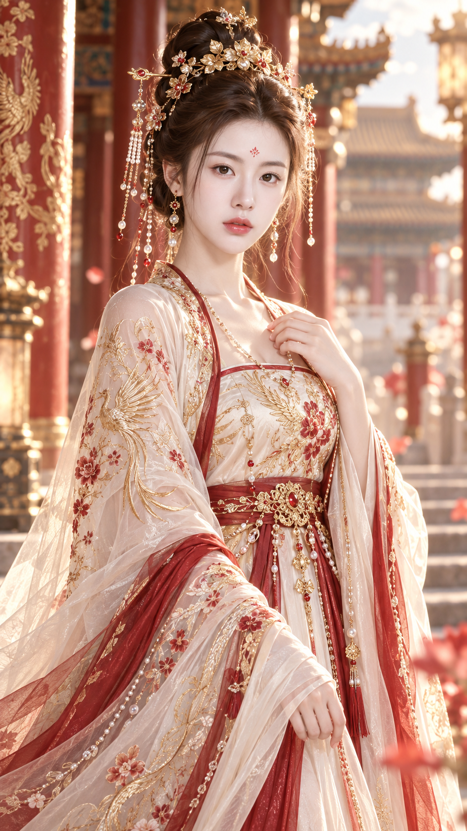 华丽唐风幻想古装宫廷成年女性海报
