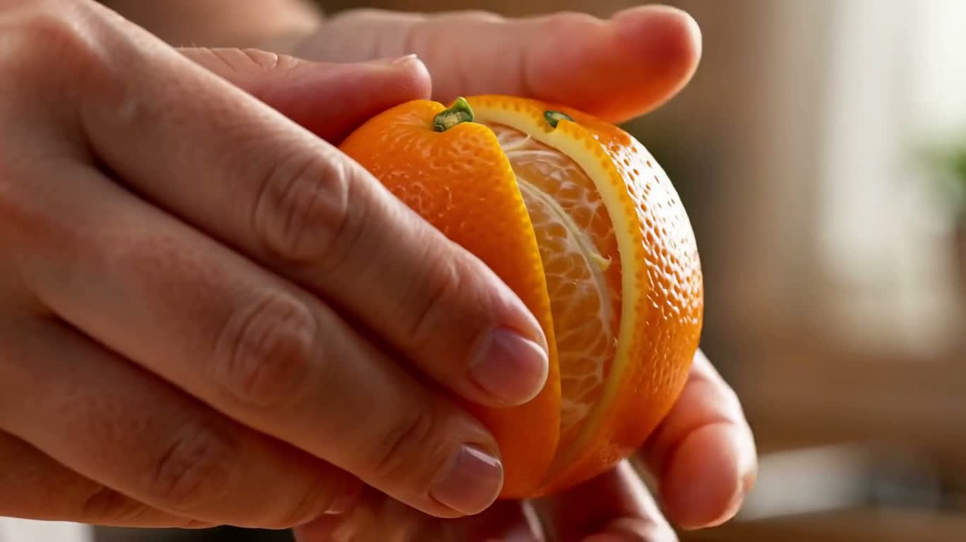 ASMR-приготовление свежевыжатого апельсинового сока