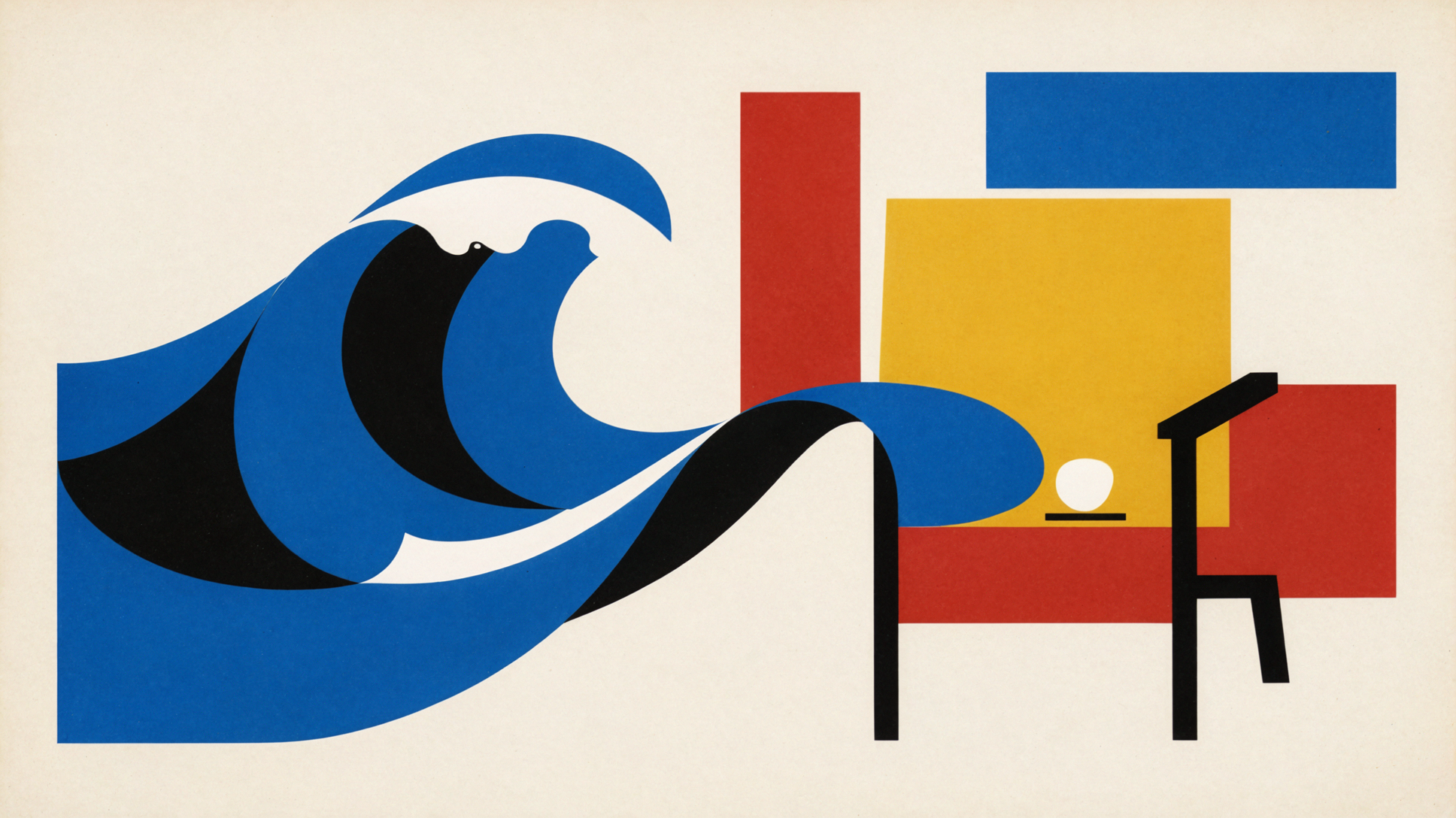 Phòng khách sóng gấp · Đồ họa Bauhaus