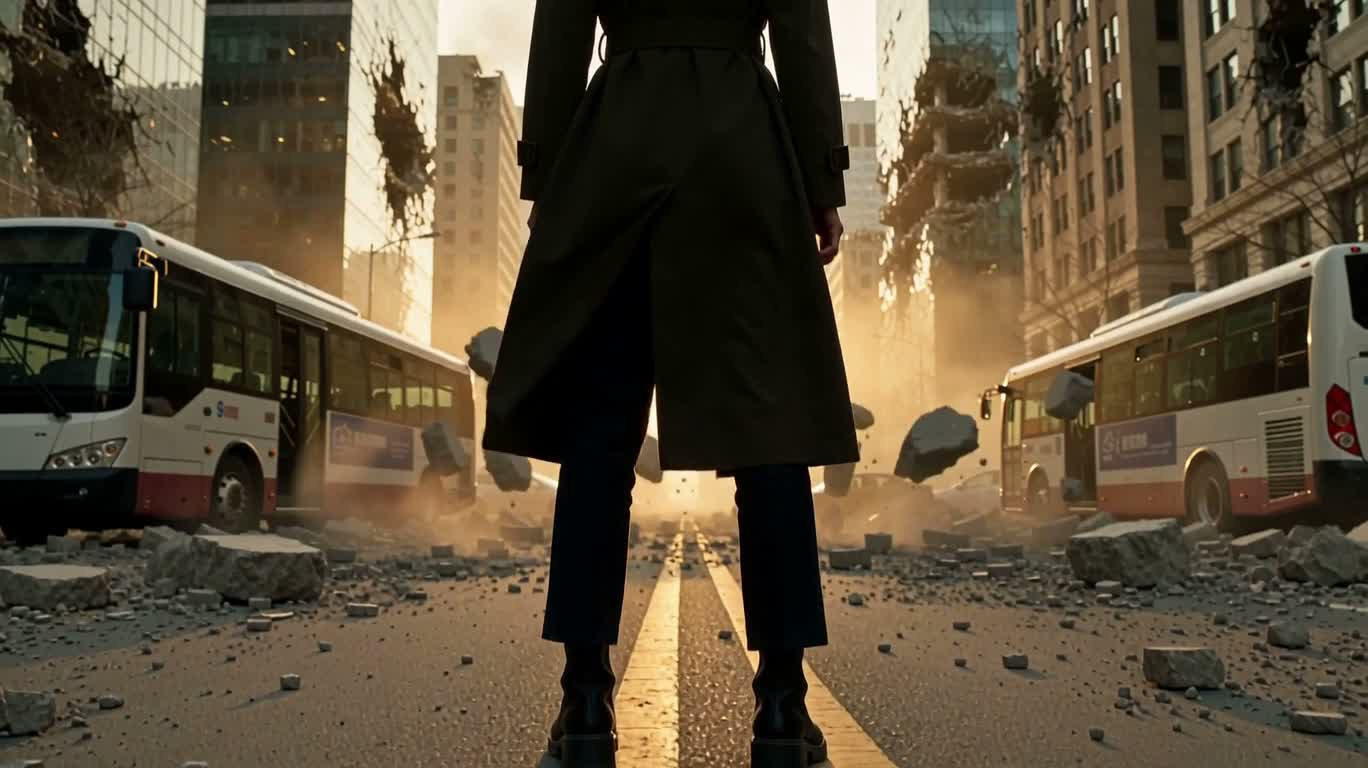 Le guetteur dans la ville sinistrée