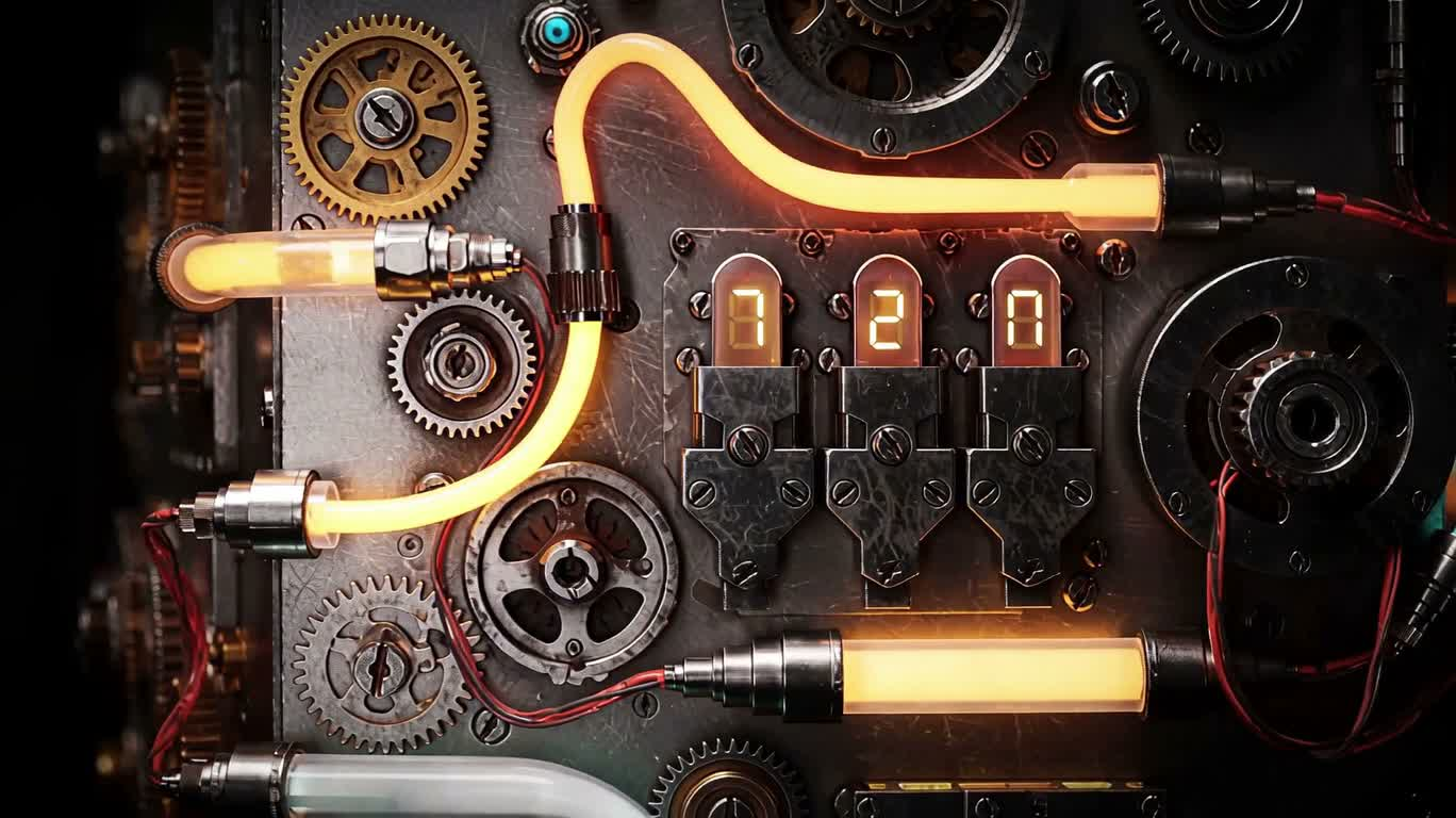 Neon Gear Sci-Fi Mechanical Panel