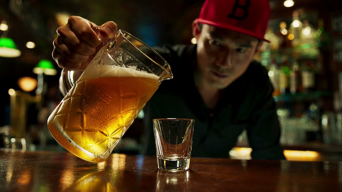 酒吧里的金色倾注