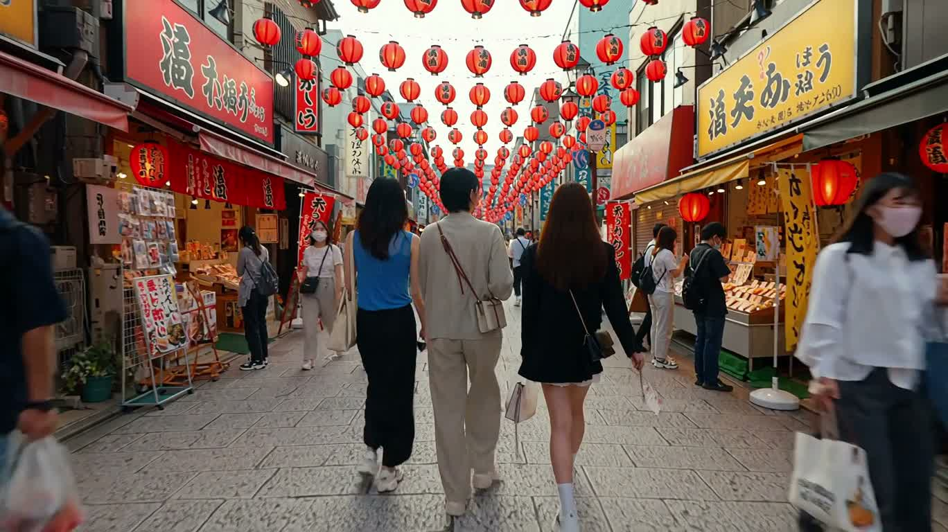 灯笼市场的快乐漫游