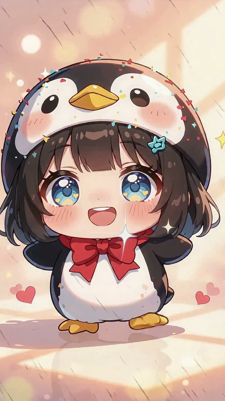 Adorable Baby Penguin Hat and Doro's Playful Moment