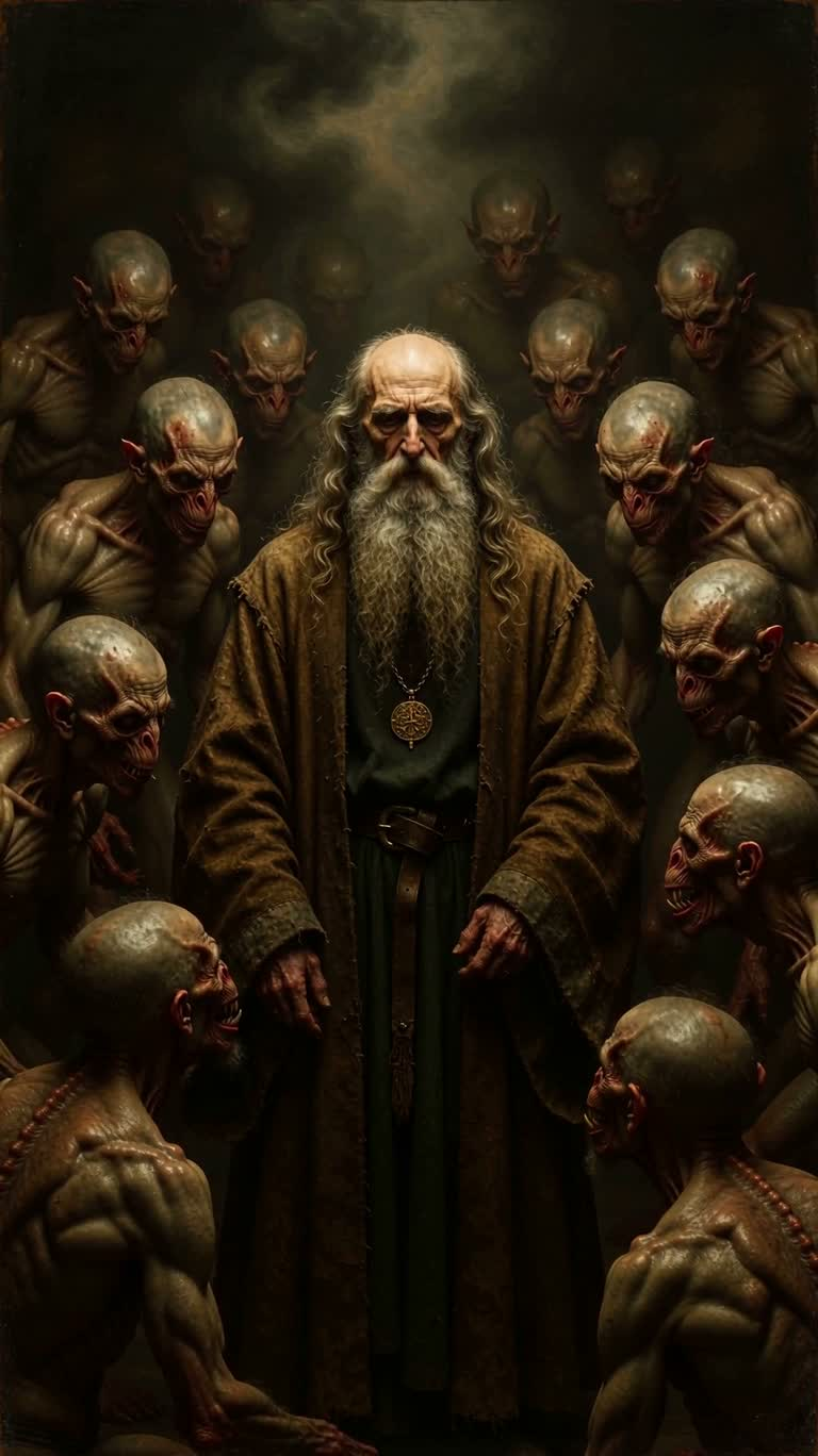 恶魔环伺的衰老巫师