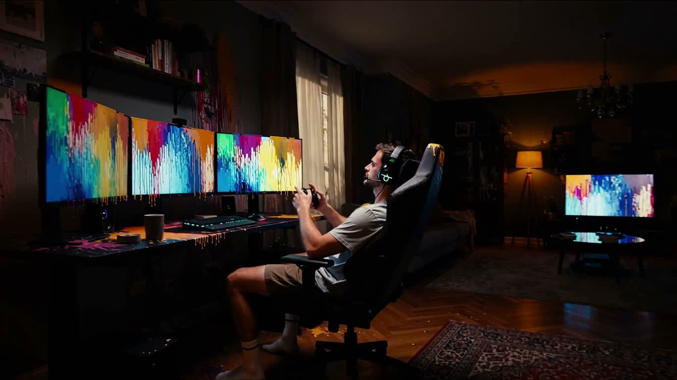 Joueur dans un mirage d'écran