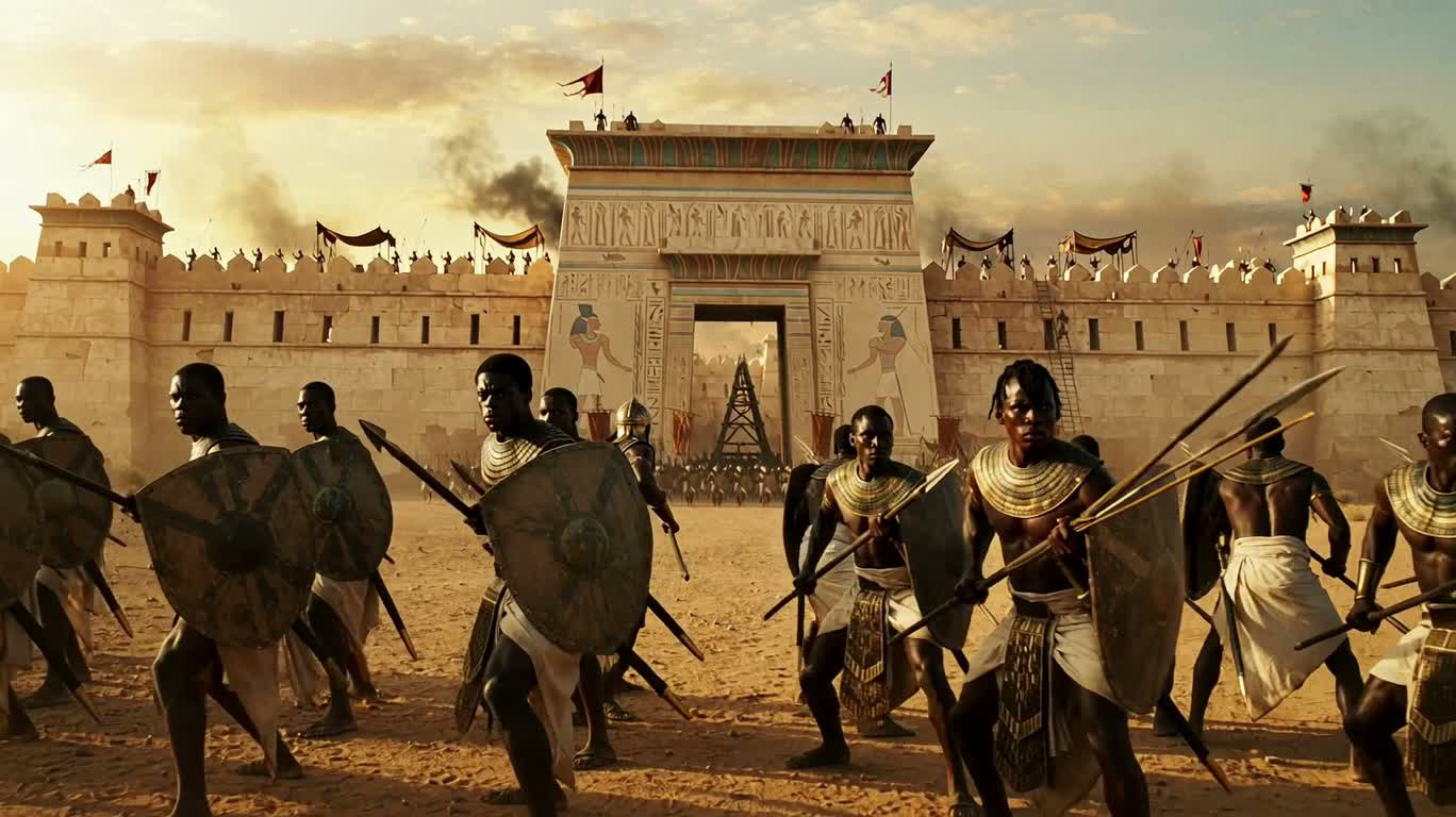 古代エジプト要塞の包囲戦 — AI video creation