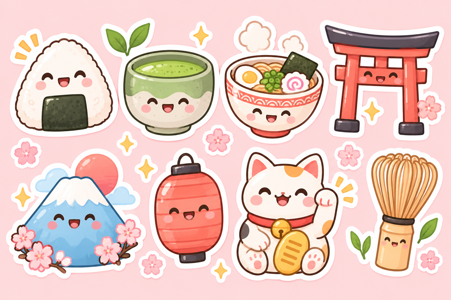 Pack d'autocollants kawaii sur le thème des pays — AI image creation