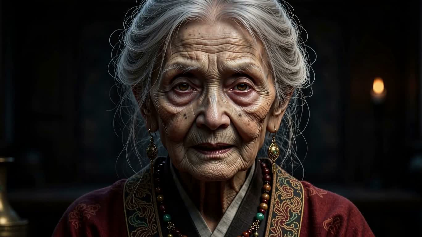 古老女巫的凝视 — AI video creation