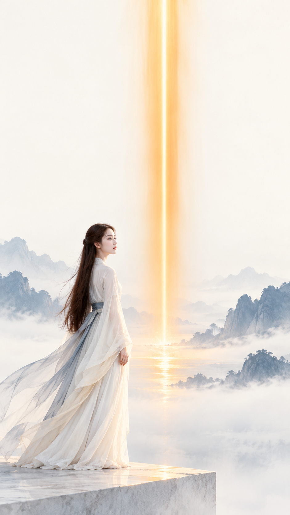 东方禅意极简琥珀光带海报