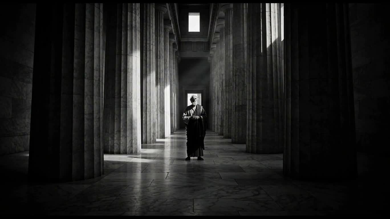 The Aging Philosopher in the Marble Temple