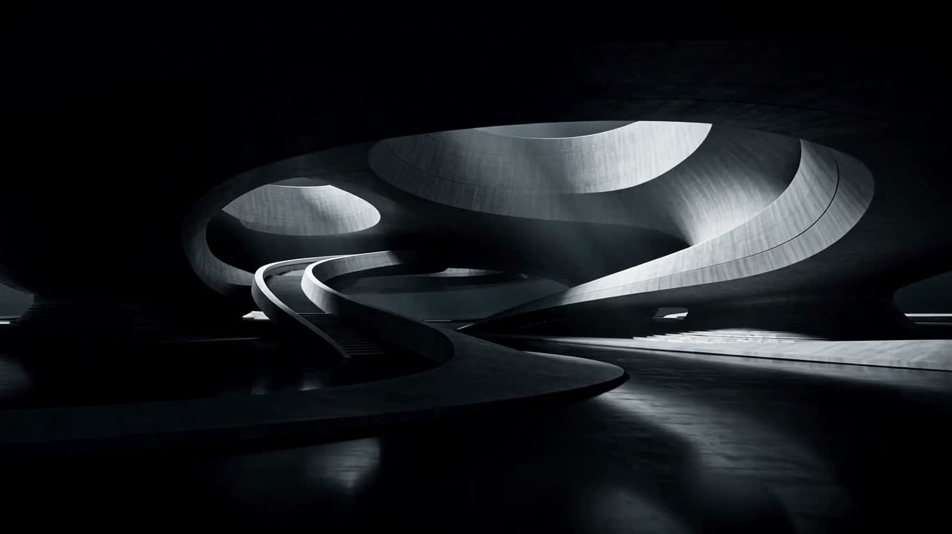 Espace des émissaires du futur en noir et blanc — AI video creation