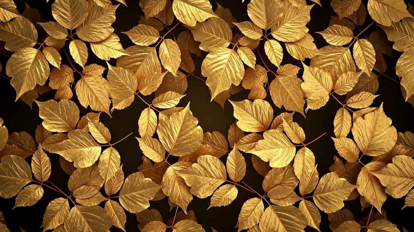 Ombres de feuilles dorées