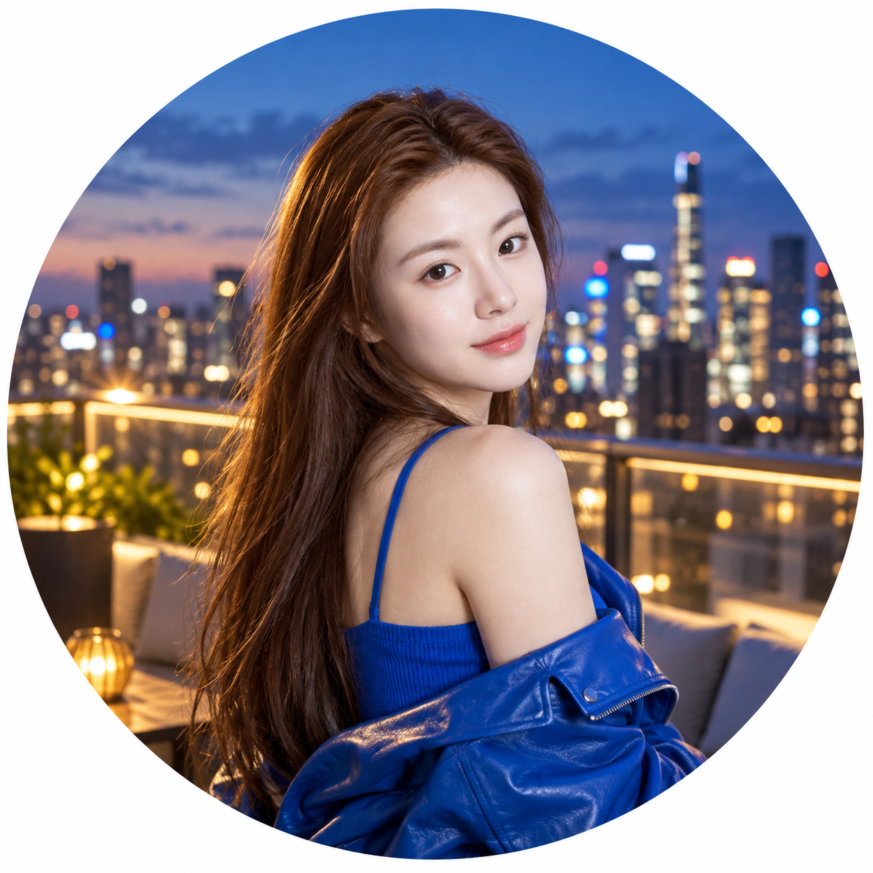 圆形构图的电影感生活方式人像模板