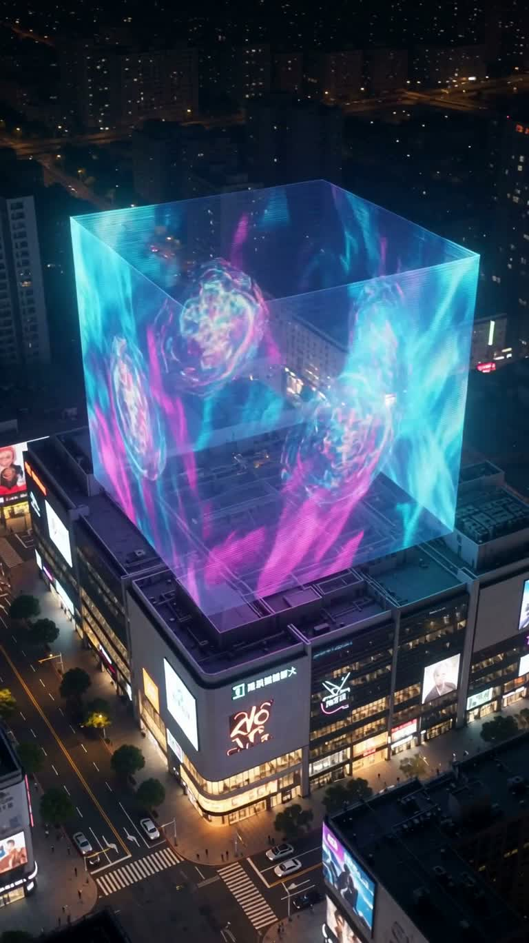Ville holographique néon