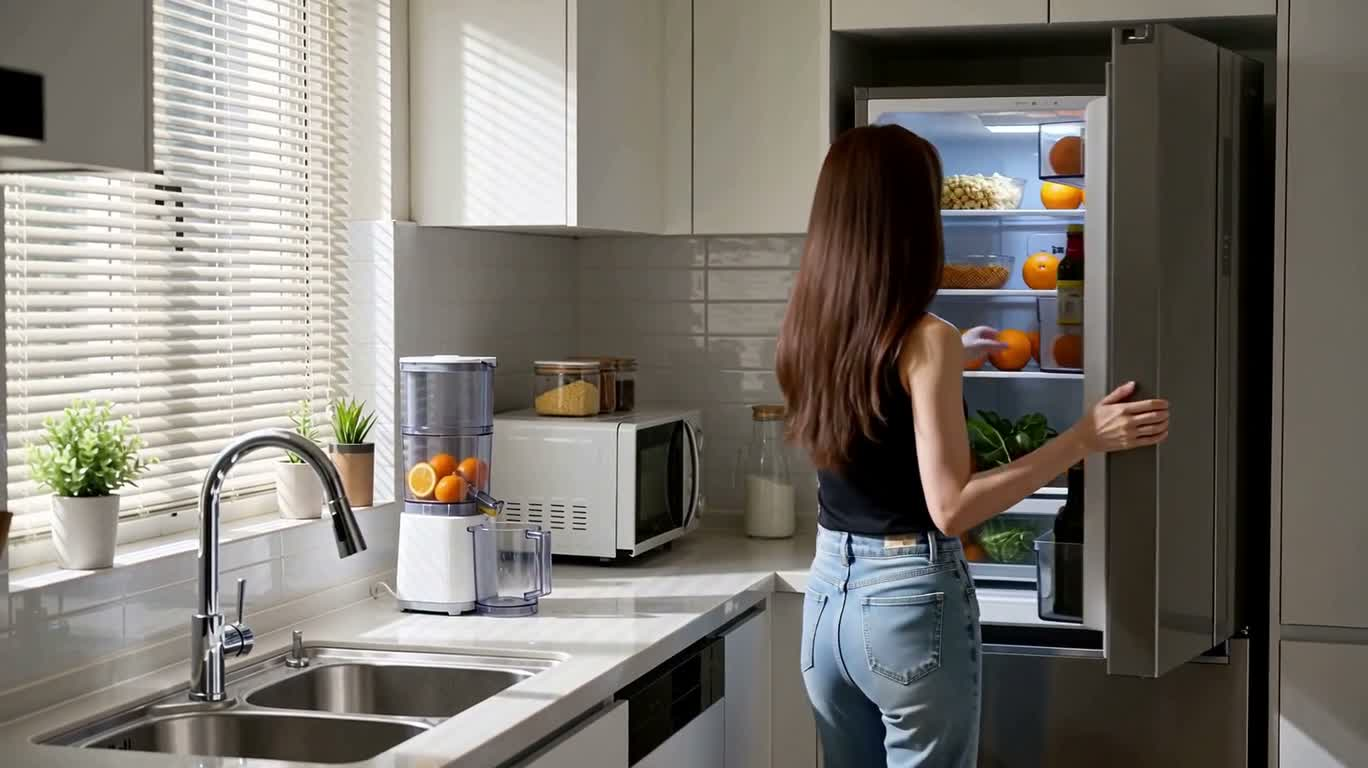 Nước cam vắt tươi buổi sáng
