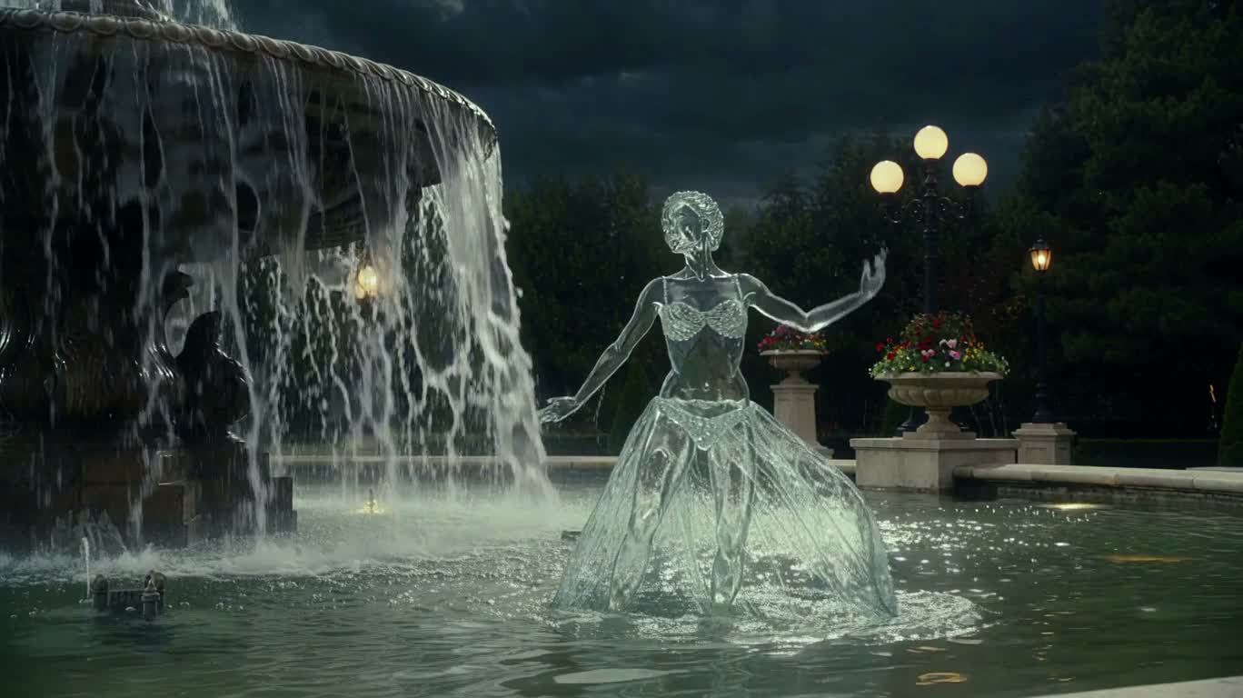 Danse de l'eau dans la fontaine
