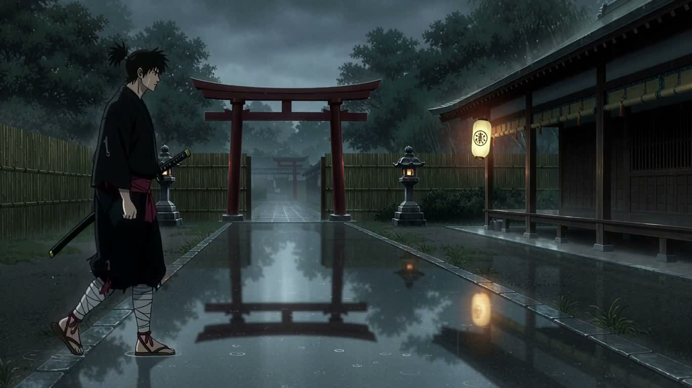 雨夜神社的浪人决战