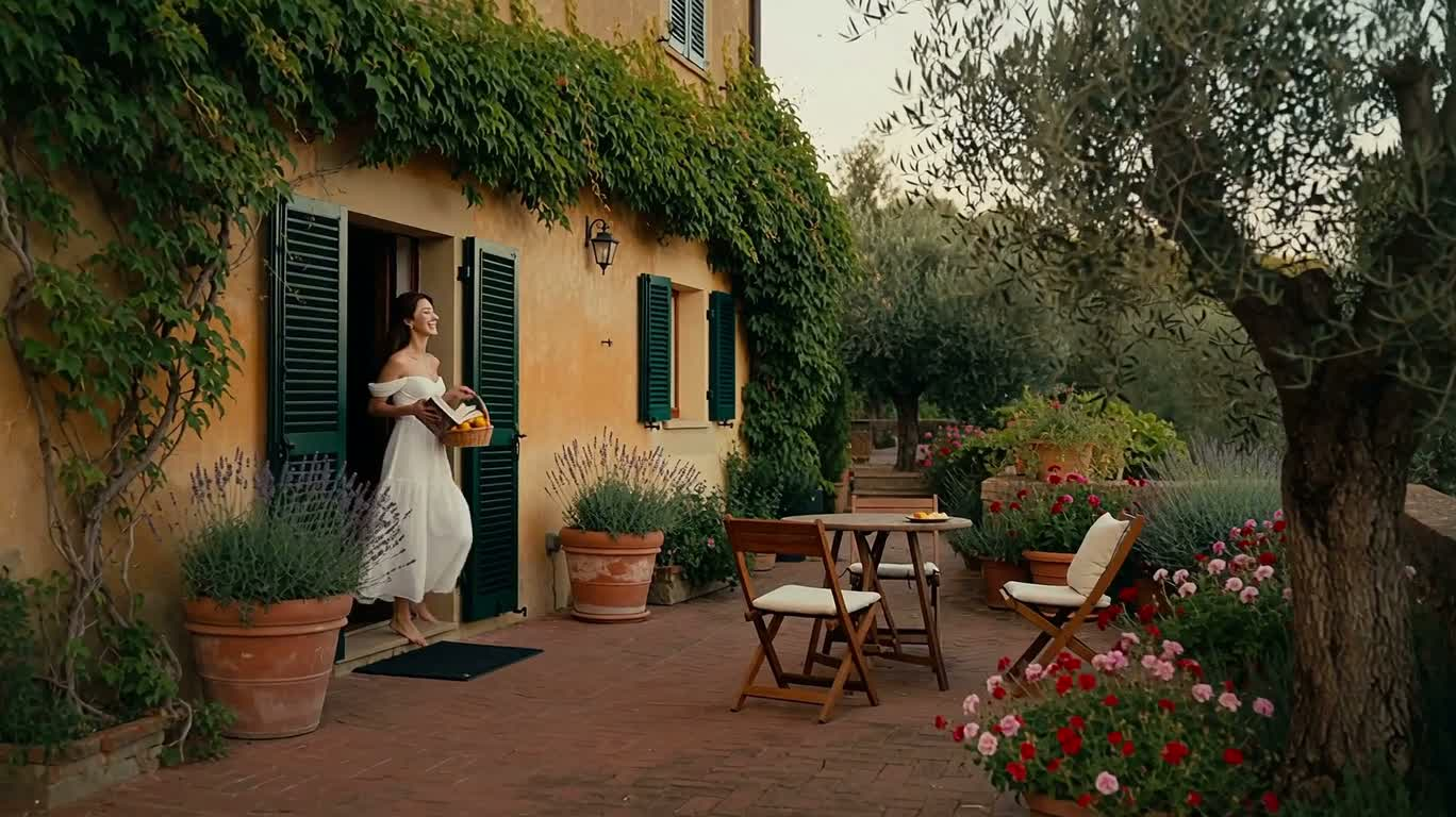 Solitary Moments on a Tuscan Villa Terrace
