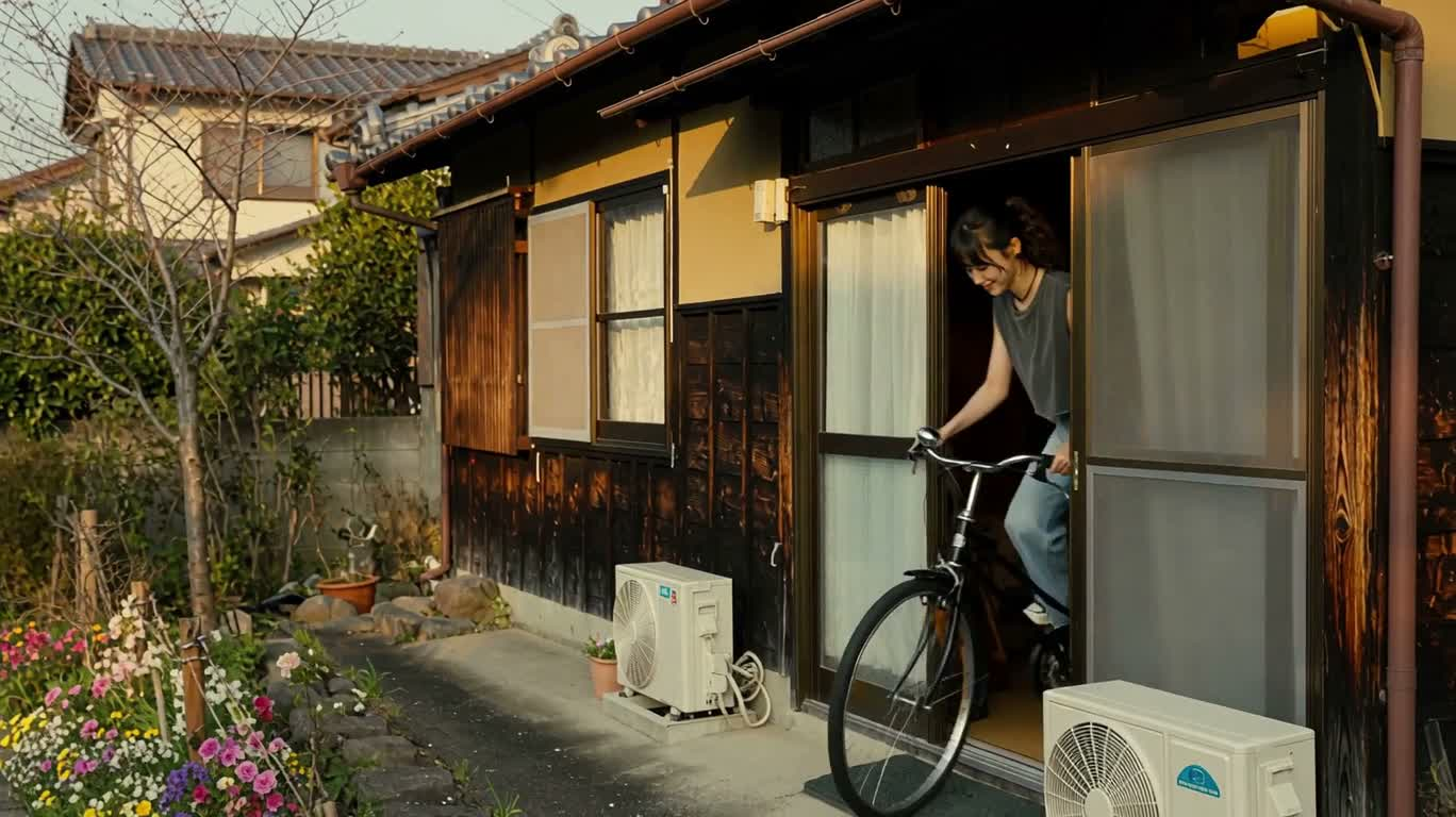 Riding Through the Streets at Golden Twilight