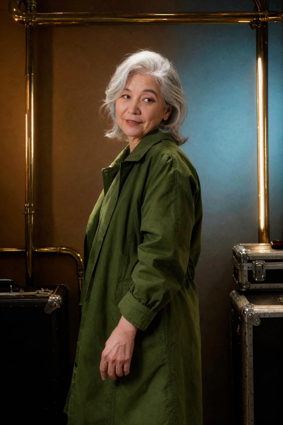Silver-Haired Adult Woman Botanist · Ring Backlight — AI image creation