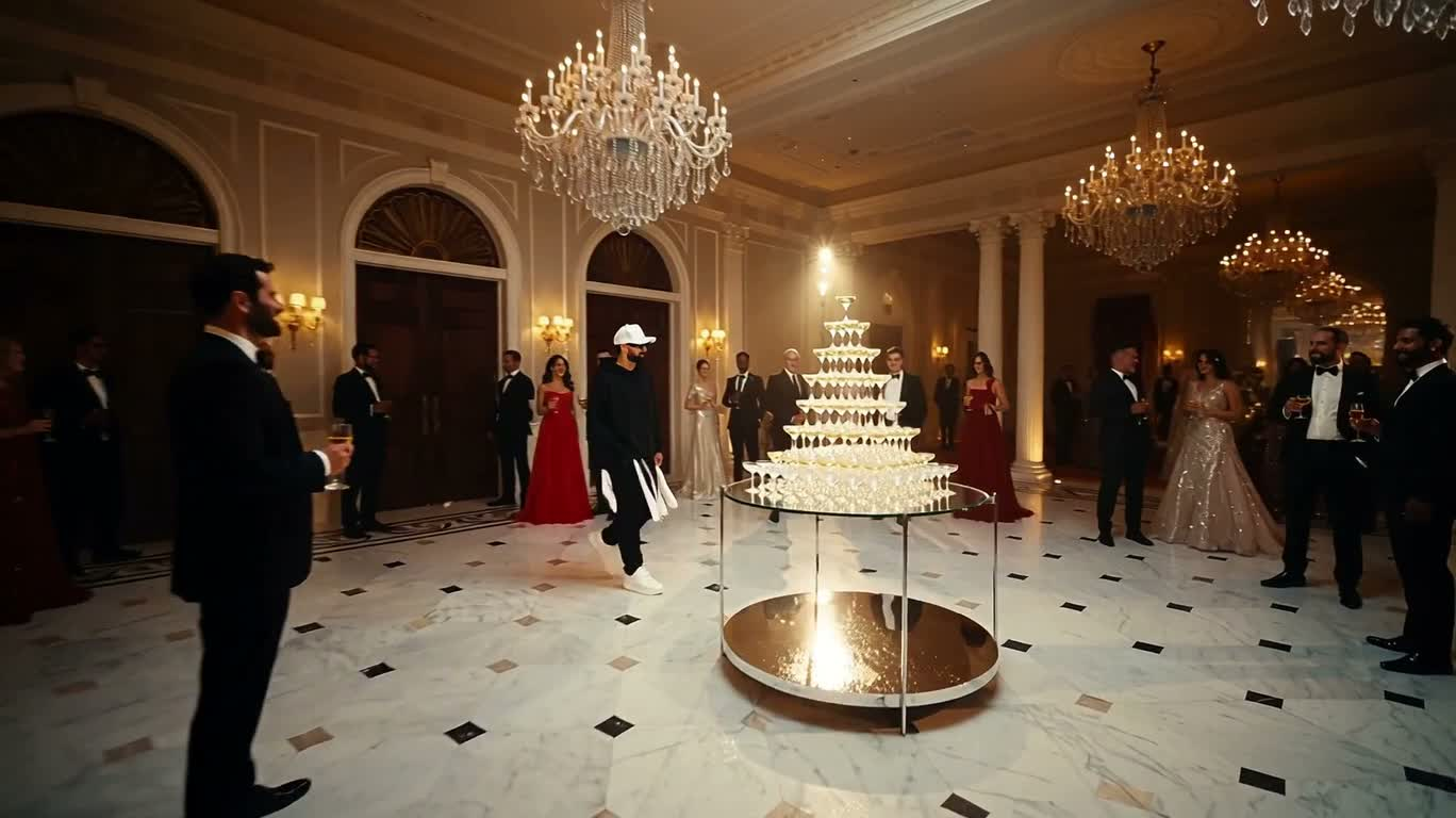 Instant de champagne figé